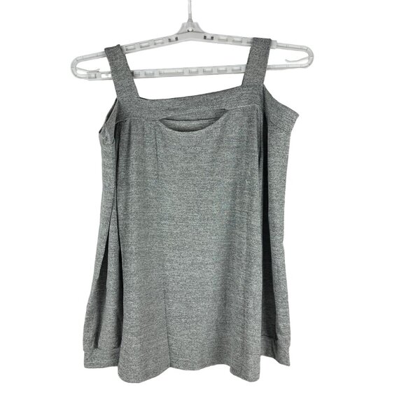 Gray Sleeveless Shift Dress With Wide Straps & Square Neckline Size Medium - Picture 3 of 6